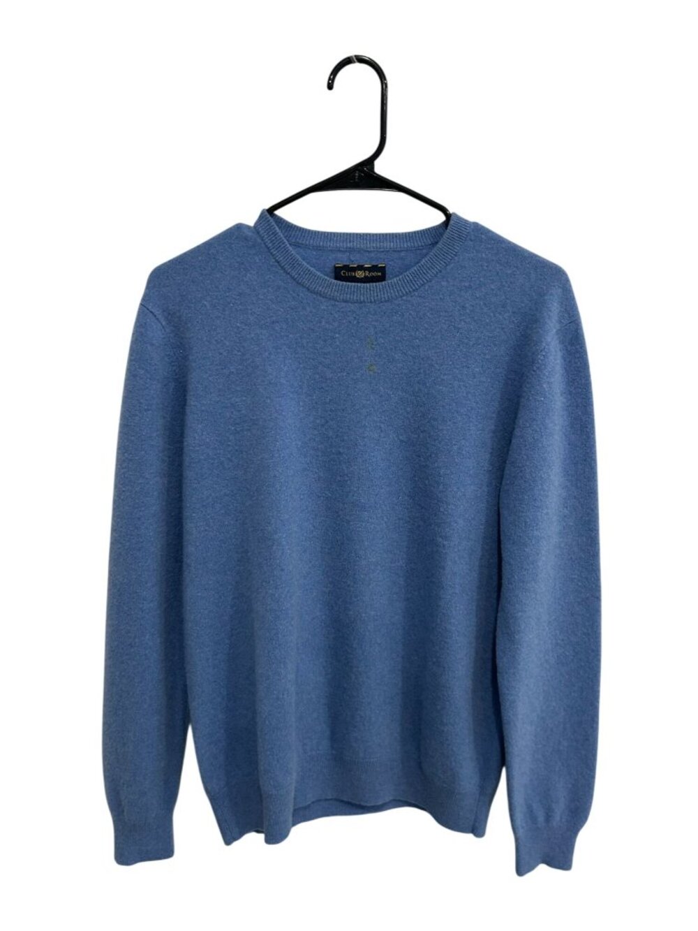 Club Room Medium Mens Blue Cashmere Crewneck Pullover Sweater Minimalist Retro